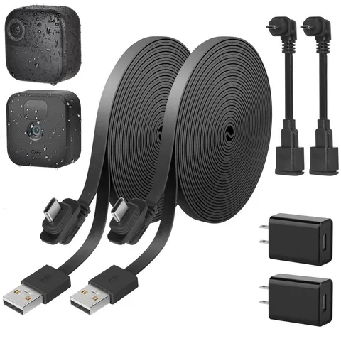 2Pack 30FT Weatherproof Power Cable for Blink Outdoor 4/3 XT XT2 with Adapters