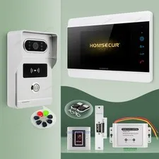 HOMSECUR Video Doorphone Entry Intercom With Electric Lock Monitoring Security