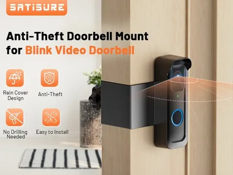 Blink Video Doorbell Mount by AutoSonic| Adjustable Design, Anti-Theft Black .