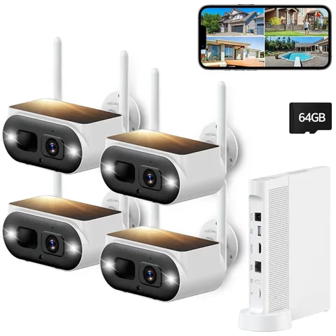 10CH NVR 4MP Solar Home CCTV Security Camera System Wireless Outdoor IR Night 5G