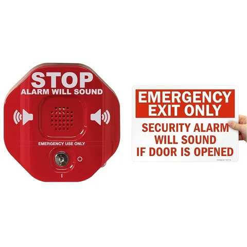 Multifunction Door Alarm & Emergency Exit Sign - Security Alarm for Safety