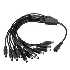 1 DC Female to 16 DC Male 5.5 x 2.1mm Power Extension Wire For CCTV Camera