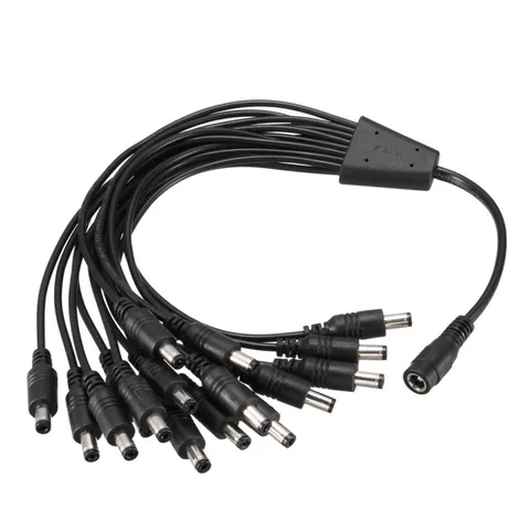 1 DC Female to 16 DC Male 5.5 x 2.1mm Power Extension Wire For CCTV Camera