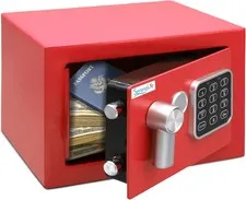 Steel Digital Safe Box SereneLife 9.1x6.7x6.7 Red Key