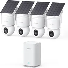 Solarcam D1 Max 4-Cam Kit, 4K Solar Security Cameras Wireless Outdoor, 360° PTZ