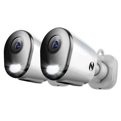 Plug-in Wireless 2K HD Indoor/Outdoor Deterrence Camera with 2-Way Audio (2 C...