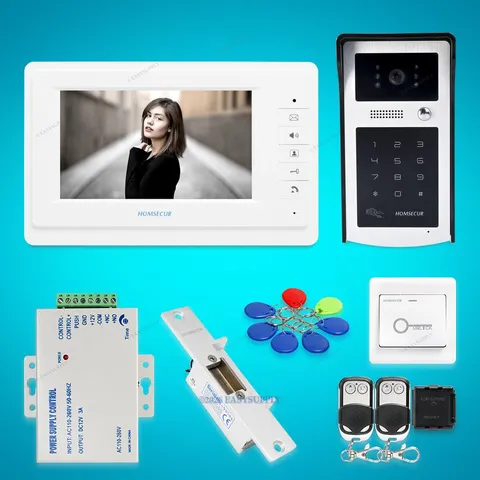 7inch Hands-free Video Door Entry Call System Electric Strike Lock Set Included