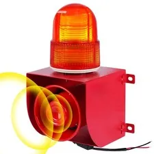 120dB Industrial Siren Alarm IP65 Outdoor Siren with Strobe Light, Sound and ...