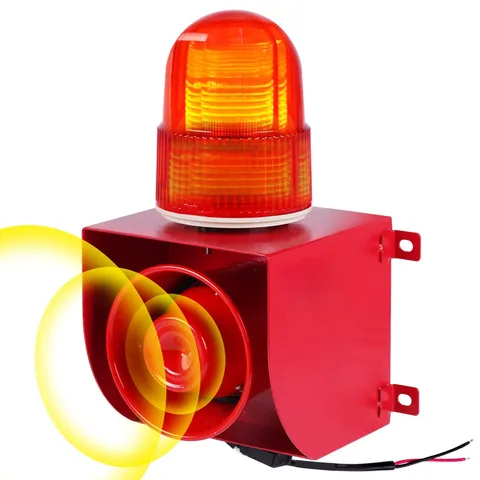 120dB Industrial Siren Alarm IP65 Outdoor Siren with Strobe Light, Sound and ...