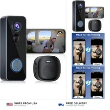 Doorbell Camera Wireless, Head-to-Toe Video - No Subscription Required,2K HD ...