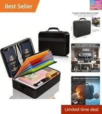 Fireproof Document Box Soft-Shell with Lock, 5200°F Fireproof & Water-Resista...