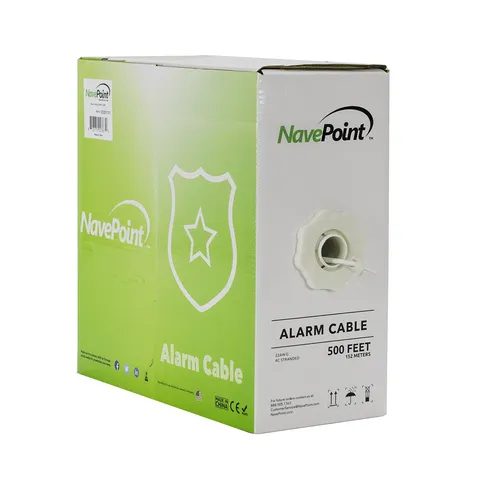 Security Burglar Alarm Cable 22/4 22AWG Unshielded Wire 500ft White 10-Pack