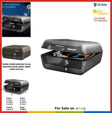 Fire-Resistant Water-Resistant Safe Box 0.36 Cu Ft Tubular Key Lock Digital