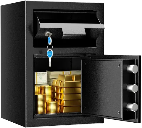 INTERGREAT 80LBS Depository Safe with Drop Slot, 2.6 Cub AntiTheft Cash Drop ...