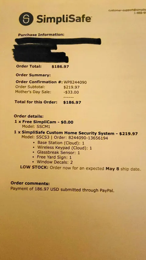 SimpliSafe SSCS3 Wireless Home Security System w/ Keypad, Camera