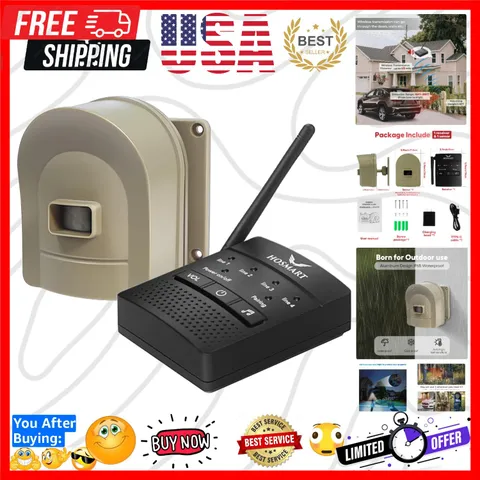 1/2 Mile Hosmart Driveway Alarm Wireless Sensor System & Driveway Sensor Aler...