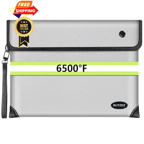 6500°F Upgraded Fireproof Money Bag,10 Layers of Medium Size, Deep Silver