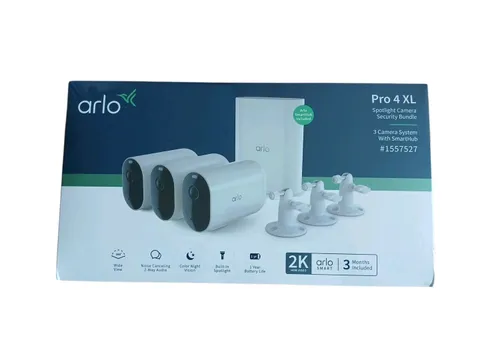 Arlo Pro 4 XL Spotlight Wireless Indoor/Outdoor 3 Camera Bundle FACTORY SEALED