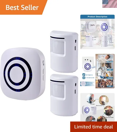 Home Security Motion Sensor Alarm with 2 Sensors & Long Distance Reception