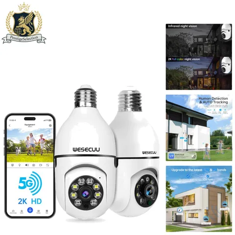 2K HD Outdoor Light Bulb Camera - Adjustable, Motion Alerts, Works with Alexa