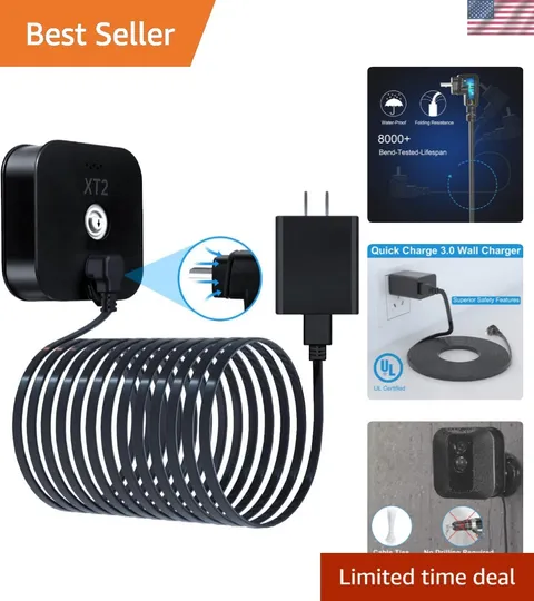 30 FT Blink Outdoor/Indoor 3rd Gen Charger Cable with Adapter1 Pack,Compatibl...