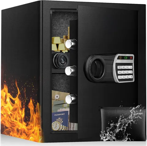Fireproof Waterproof Safe Box with Digital Keypad & Smart Alert System