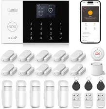 Wireless Home Alarm System,24 Pieces DIY 4G/Wifi Home Security Systems,Phone APP