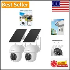 Battery and Solar Powered 4MP Outdoor Cameras - Complete Home Security Package