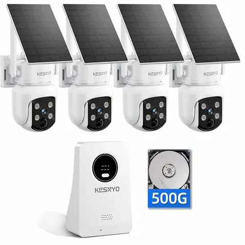 Solar Security Cameras Wireless Outdoor, 4MP Solar Powered Home Security Came...