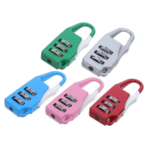 5pcs Combination Luggage Lock: 3 Digit Padlock - Resettable Security Device for