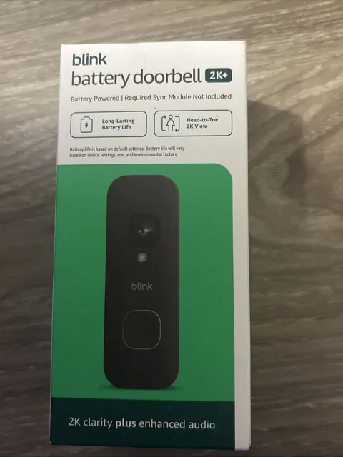 Blink Wireless Video Doorbell 2K HD Battery Camera Alexa Compatible Brand New