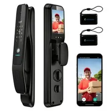 3D Face Recognition Smart Lock with Camera - Palm Vein & Fingerprint Keypad D...