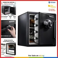 Fireproof Waterproof Safe Box 1.23 Cu Ft Dial Combination Lock Home Security