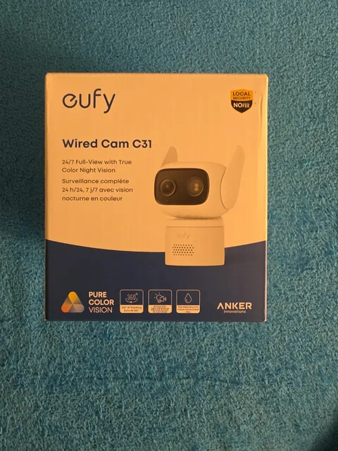 eufy by ANKER Security Wired Cam C31 360° Pan Tilt Camera Outdoor Indoor