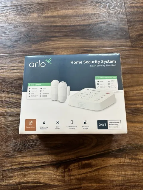 Sealed Arlo Home Security System with Wired Keypad Sensor Hub, 5 8-in-1 Sensors