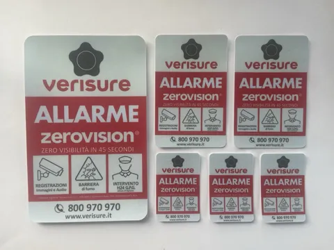 VERISURE, The Original deterrent. Set Of 6 Stickers. ITALIAN
