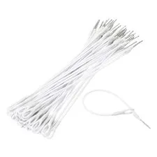 50Pcs Security Tags Lanyards Wire Loop (7", White), Steel Wire Cable Loop