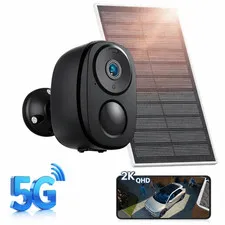 Solar Security Camera Wireless Outdoor - FHD 2K Battery Powered Cameras for Home