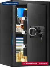 3.4 Cub Large Home Safe Fireproof Waterproof, Digital Security Fireproof Safe Bo