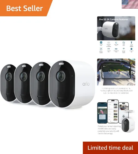 Pro 5S 2K HDR wireless outdoor security camera, color night vision, 160° FOV,...