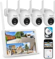 5MP WiFi Security Camera System with Monitor 4 Cameras 10CH NVR