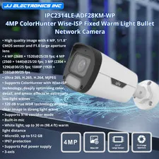 UNV 4MP OwlView ColorHunter Bullet IPC2314LE-ADF28KM-WP AI 24/7 Color Mic PoE
