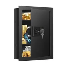 25.6" Tall Fireproof Wall Safe - Between Studs 16" Centers - w/ 2 Shelves