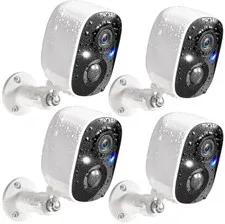 Sistema 4 Cámaras Seguridad 2K WiFi Exterior Visión Nocturna Audio IP65 2.4GHz