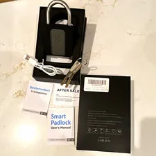 VERTIX TECH BVBA Fingerprint Padlock App Control USB Charge Black 2 Keys