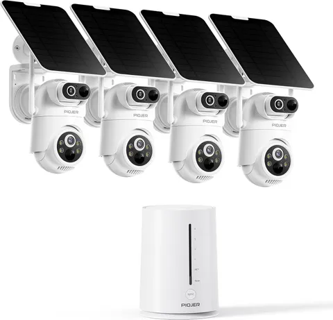 Solar Security Camera Wireless Outdoor Dual-Lens 2K(2MP Wide-Angle & 2MP PTZ) Ca
