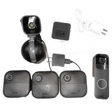 Blink Home Security System 4 Cams & Smart Doorbell (Black)