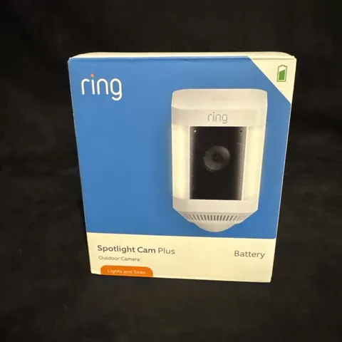 Ring - Spotlight Cam Plus Outdoor/Indoor Wireless 1080p Battery Camera - White