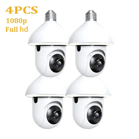 4pcs-New Bulb Security Camera - 1080p Full HD Recording & 360° Panoramic View