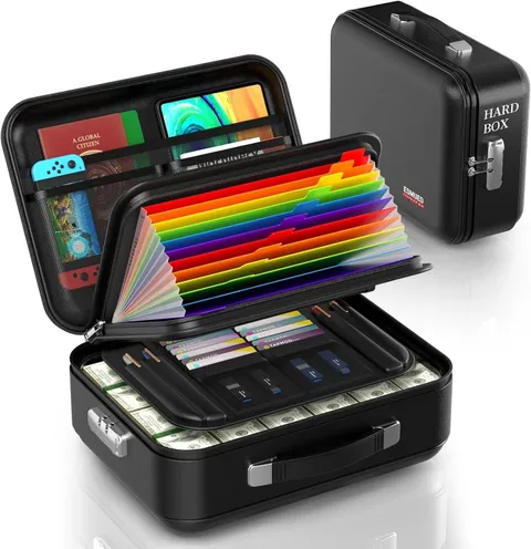 15.8 Inch Fireproof Document Organizer - Waterproof Safe with Multi Compartments